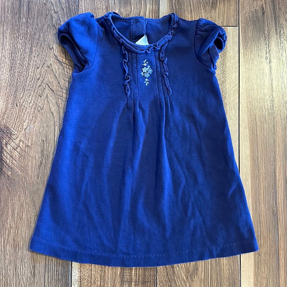 Janie and Jack Short Sleeved Cotton Blue Dress